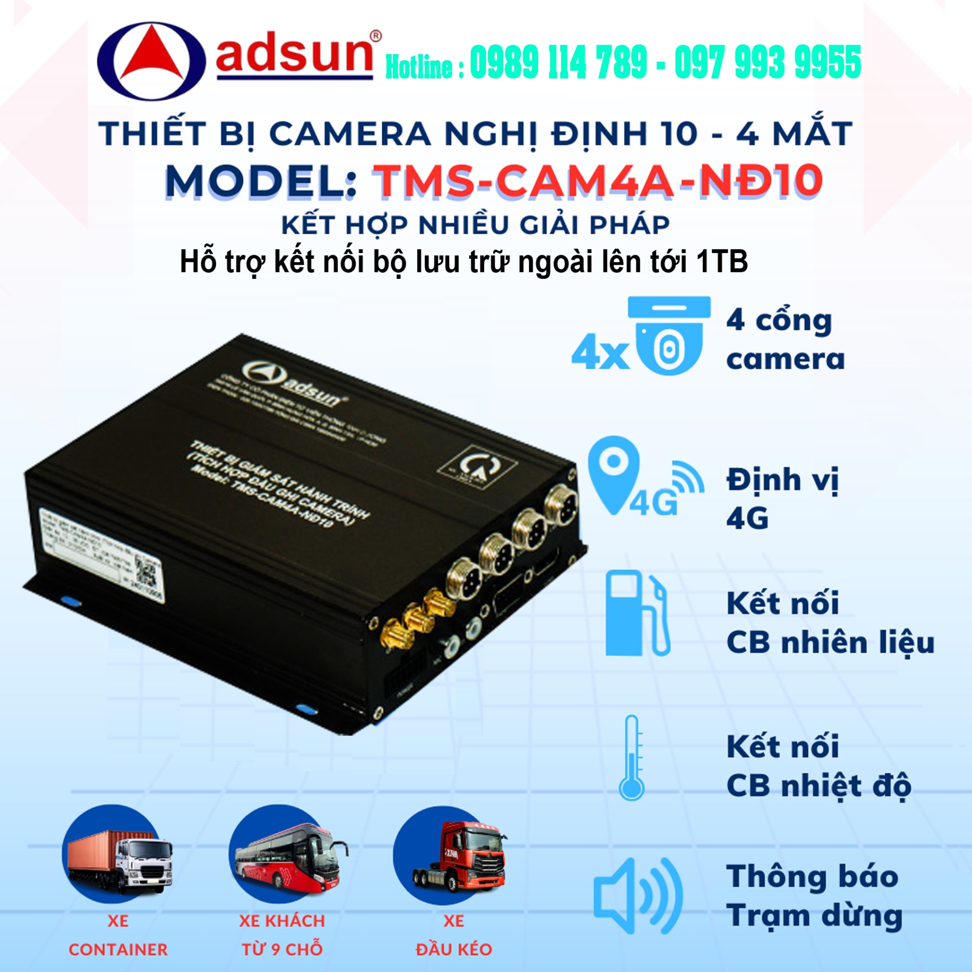 CAMERA NGHỊ ĐỊNH 10 ADSUN MODEL TMS-CAM4A-NĐ10